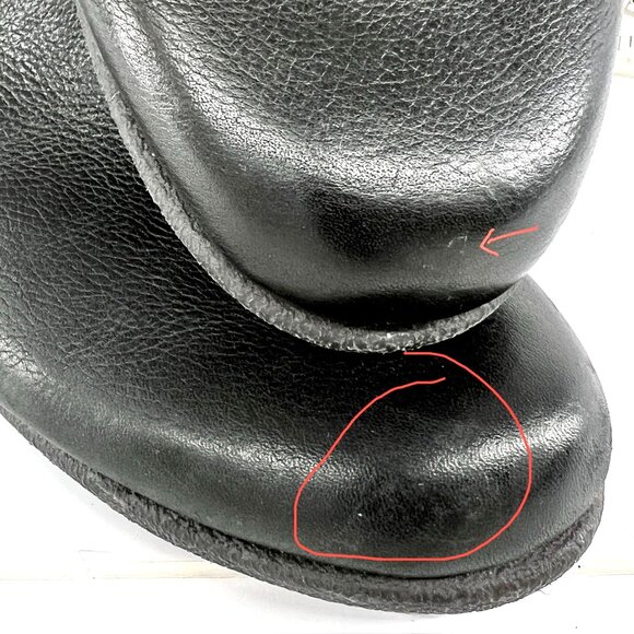 Sz 9 The Flexx Black Leather Buckle Zip Up Felt Lined Wedge Ankle Boot Bootie - Picture 15 of 15